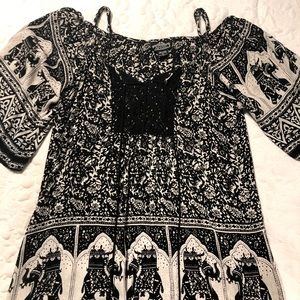 Off shoulder boho elephant inspired tunic